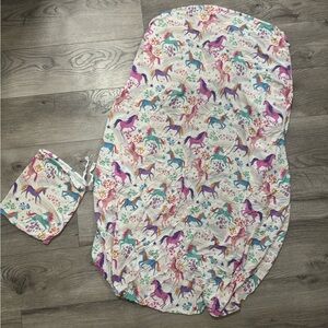 Little Sleepies Unicorn Print Fitted Crib Sheet in Teal, Purple, Pink and Orange